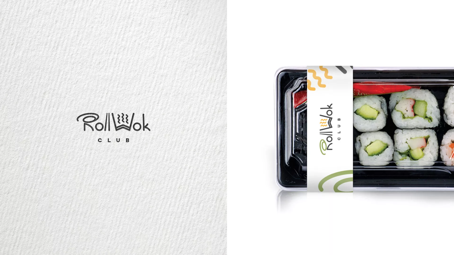 Разработка логотипа и фирменного стиля суши-бара «Roll Wok Club» в Казани